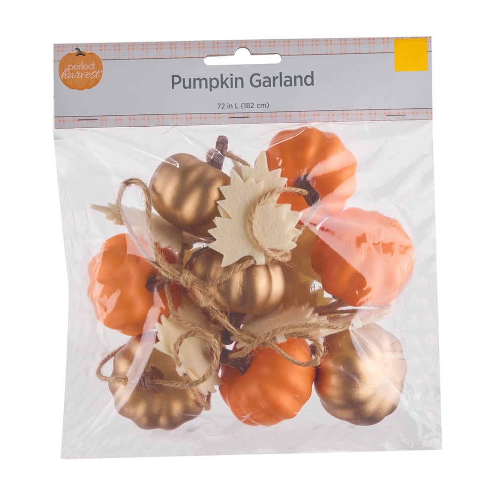 Perfect Harvest White Leaves Pumpkin Garland